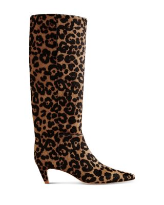 Women's Remy Leopard Print Calf Hair Knee High Boots