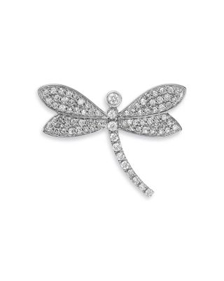 Bloomingdale's Fine Collection - Diamond Dragonfly Pin in 14K White Gold, 0.50 tcw