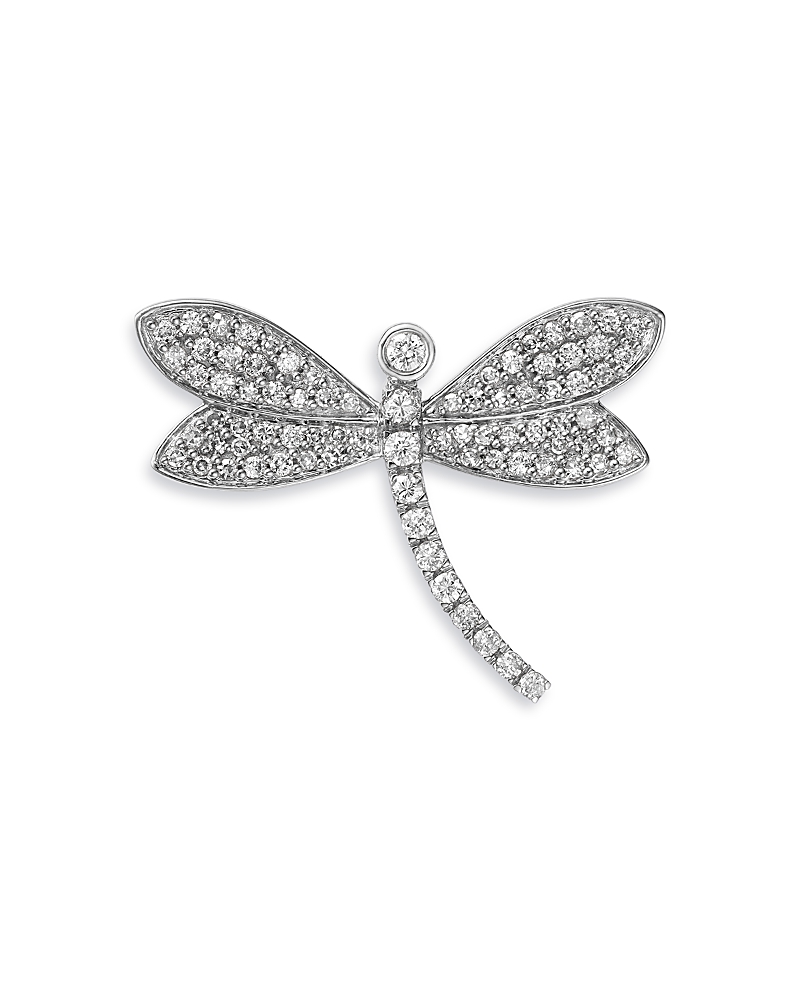 Bloomingdale's Fine Collection Diamond Dragonfly Pin in 14K White Gold, 0.50 tcw