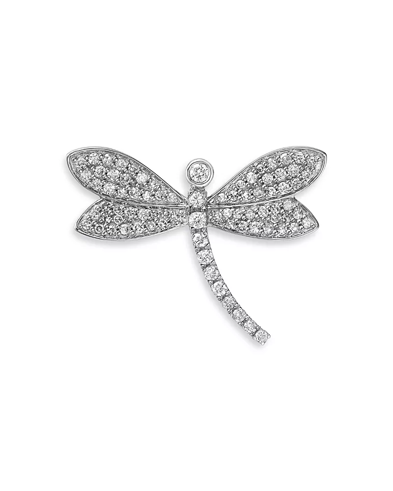 Bloomingdale's Fine Collection Diamond Dragonfly Pin in 14K White Gold, 0.50 tcw