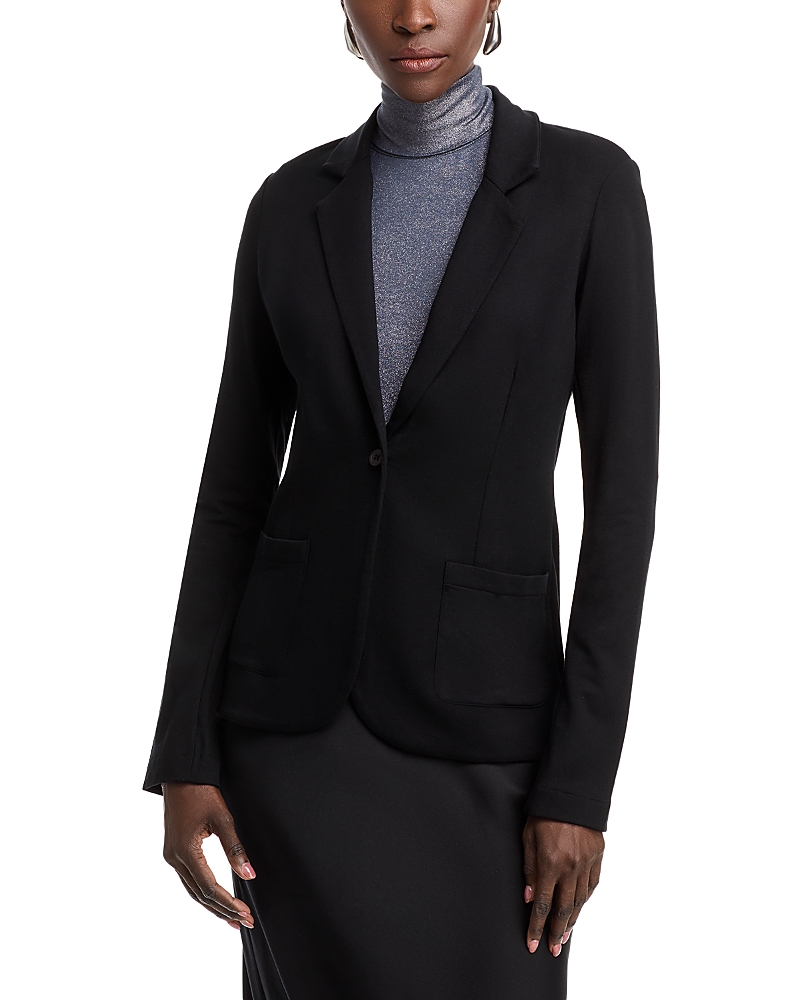 Majestic Velour One Button Blazer In Noir
