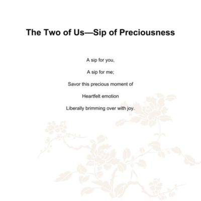 Porcelain Sake Cup with Crystal Base, The Two of Us, Sip of Preciousness, Set of 8