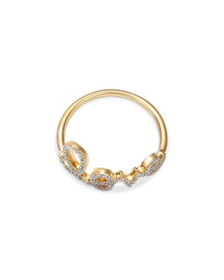 14K Yellow Gold Large Love Script Ring with Diamonds, 0.31 tcw