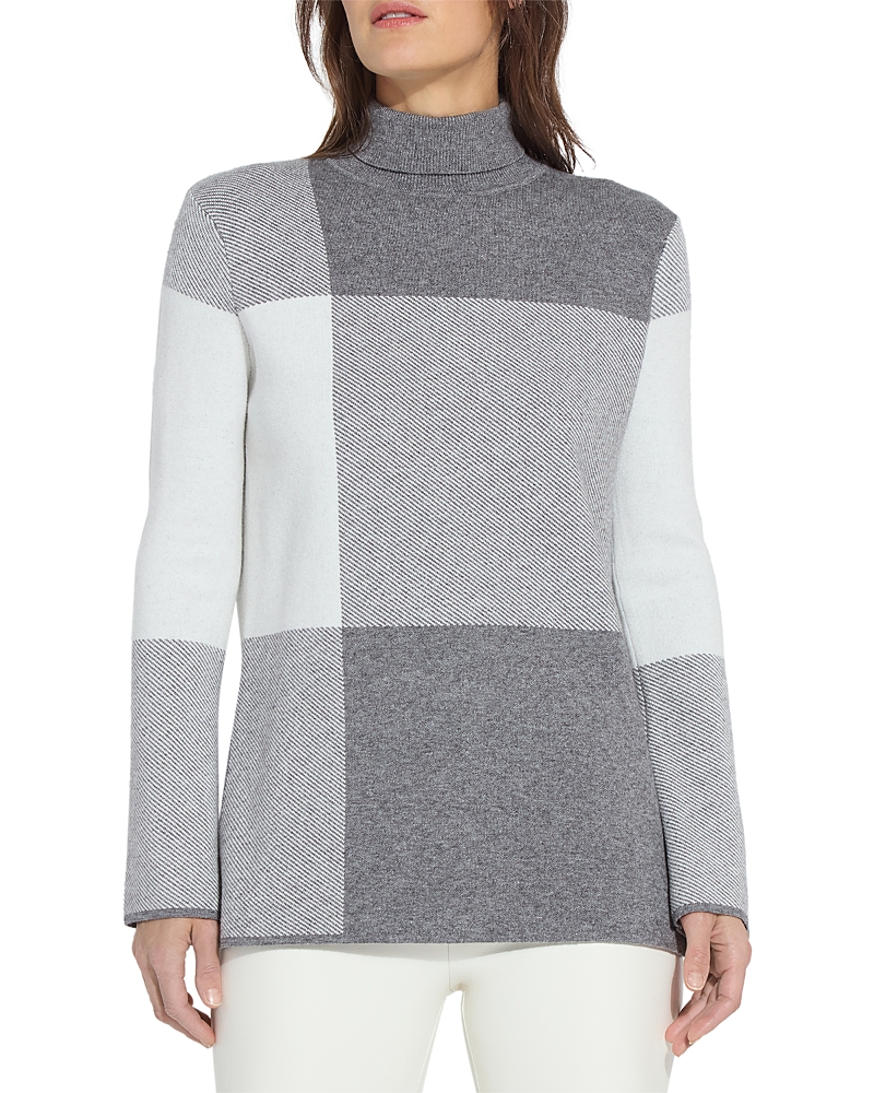 Lyssé Victoria Pullover Sweater In Festive Allure Check In Grey