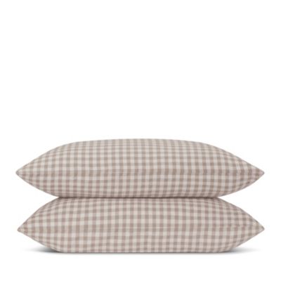 Gingham Linen Blend Pillowcase Pair, King
