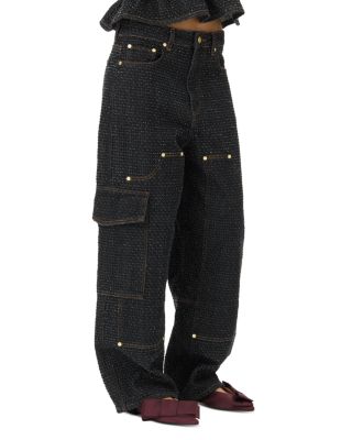 GANNI - Fluffy Denim Carpenter Jeans in Black