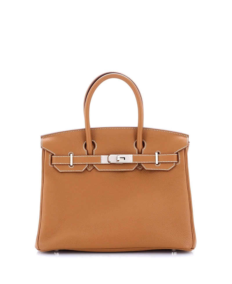 Pre-owned Pre-owned Hermes Hermes Birkin 30 Handbag Brown Togo With Palladium Hardware In Gold