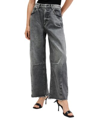 ALLSAINTS - Jett High Rise Barrel Jeans in Washed Grey