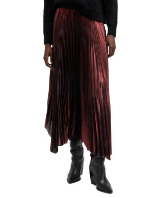 Allsaints Phia Metallic Asymmetric Maxi Skirt