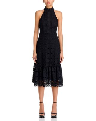 AQUA Lace Halter Midi Dress - Exclusive | Bloomingdale's Women