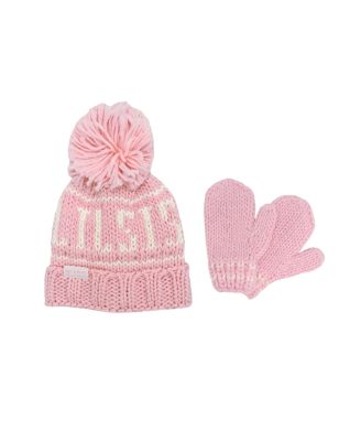 Girls' Lil Sis Bobble Hat & Mittens Set - Baby, Little Kid
