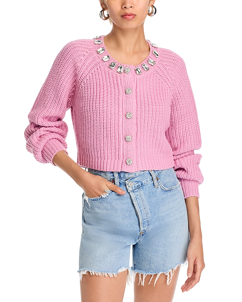 Cinq À Sept Cinq A Sept Millie Embellished Sweater In Venus Pink