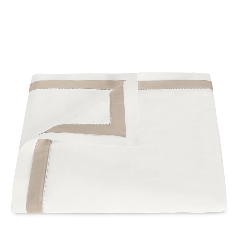 Matouk Ambrose Sateen Duvet Cover, Full/queen In Bone/khaki