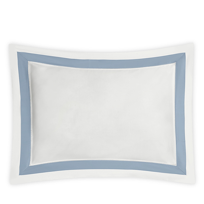 Matouk Ambrose Sateen Boudoir Sham In Bone/hazy Blue