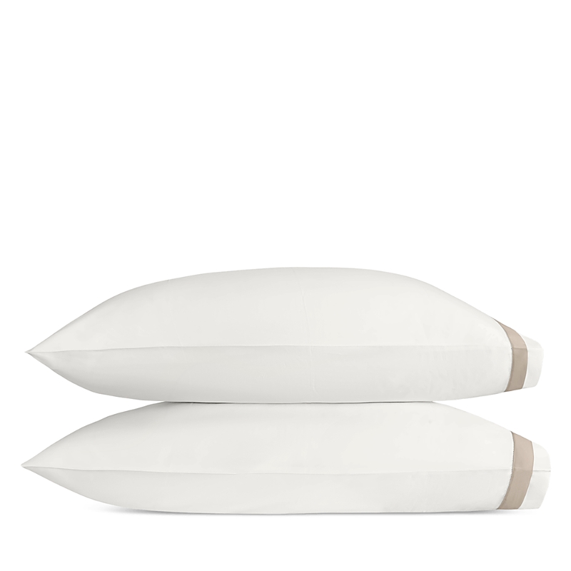 Matouk Ambrose Sateen Standard Pillowcase, Pair In Bone/khaki