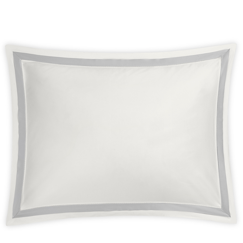 Matouk Ambrose Standard Sham In Bone/silver