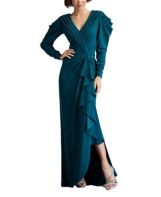 Tadashi Shoji Finch Waterfall Drape Gown