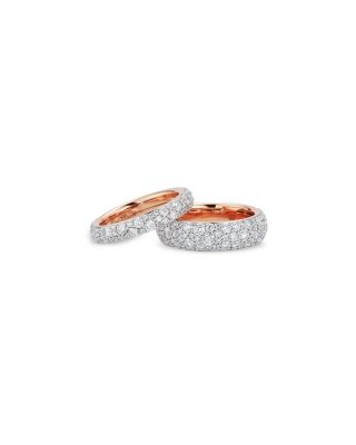 18K Rose & White Gold Diamond Pav&eacute; Eternity Band