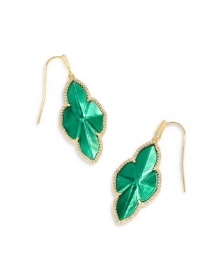 Kendra Scott - Abbie Pav&eacute; Framed Stone Drop Earrings in 14K Gold Plated