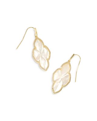 Kendra Scott Abbie Pave Framed Stone Drop Earrings in 14K Gold Plated