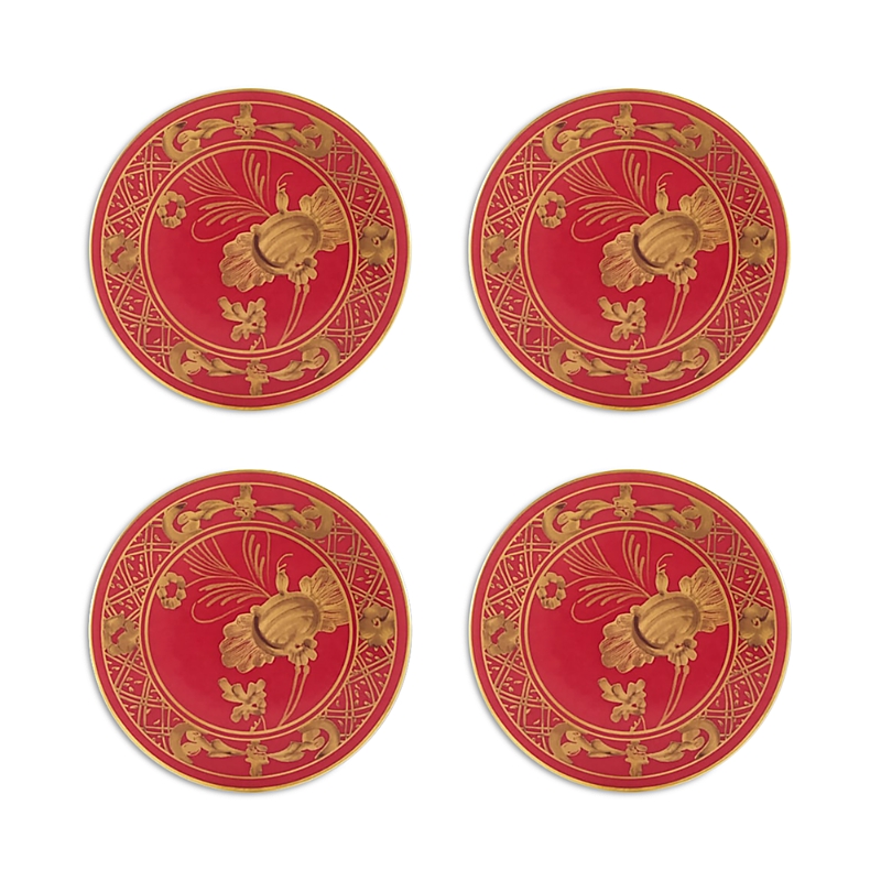 Ginori 1735 Four Piece Coaster Set In Rubrum