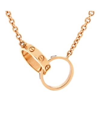 Pre-Owned Cartier Love Interlocking Necklace 18K Rose Gold