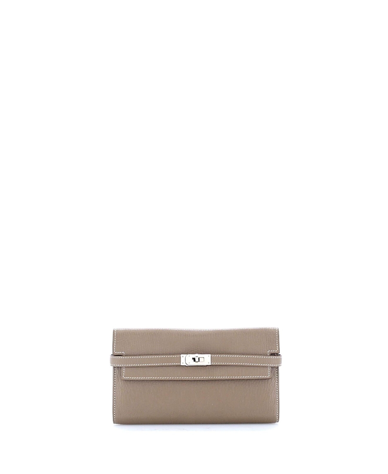 Pre-Owned Hermes Long Kelly Wallet Chevre Mysore