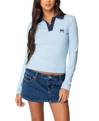 Edikted - Contrast Bow Polo Top
