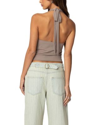 Mila Plunge Neck Halter Top