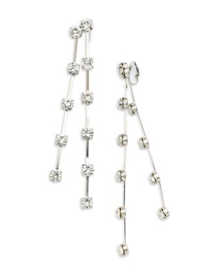 Crystal Double Linear Shoulder Sweeping Drop Earrings