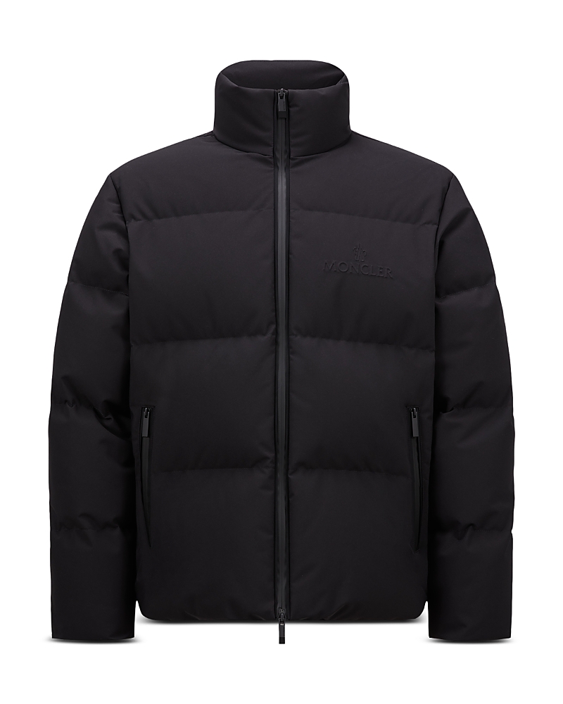Moncler Black Misonet Short Down Jacket In Dark Blue