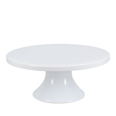 White Porcelain Round Pedestal Cake Stand, 8.5" 