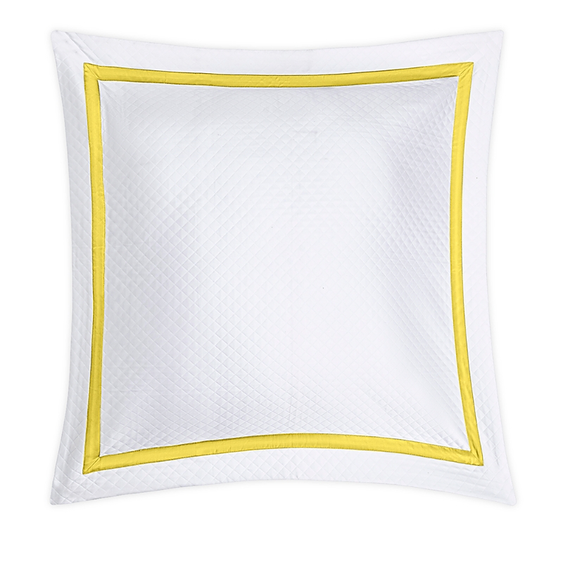 Matouk Lowell Diamond Matelasse Euro Sham In Lemon
