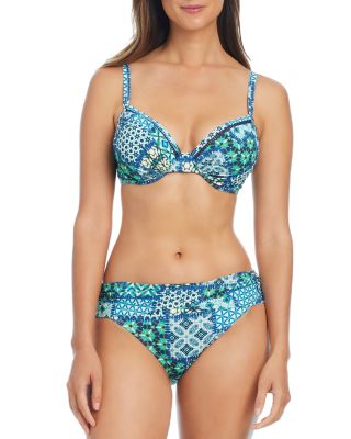 Bleu Rod Beattie - V Neck Printed Bikini Top & Sarong Hipster Bikini Bottom