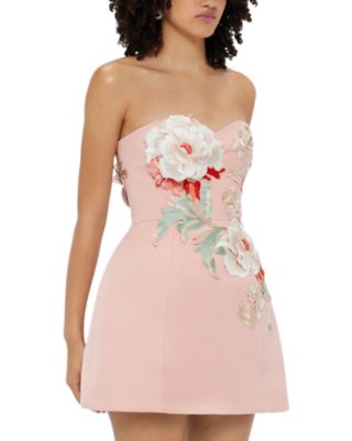 LEO LIN Rosario Embroidered Bustier Mini Dress | Bloomingdale's Women