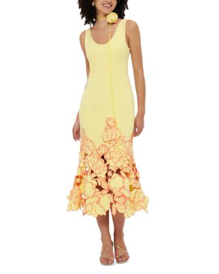 LEO LIN - Emily Floral Appliqu&eacute; Midi Dress