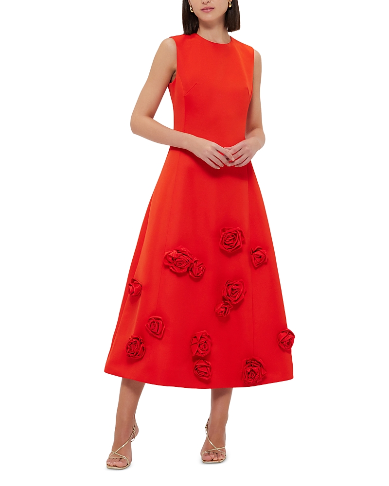 leo lin chloe floral appliqud crepe mini dress Leo Lin Chloe Appliqu Mini Dress by Leo Lin