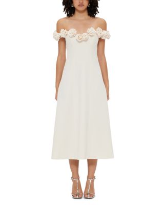 Annette Floral Off The Shoulder Midi Dress