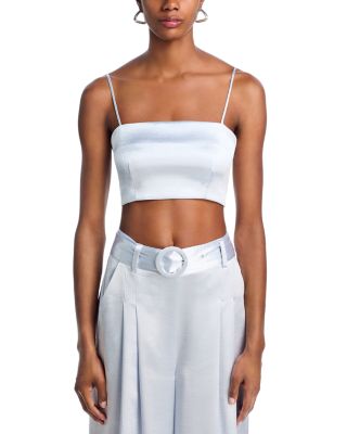 Hammered Satin Blazer, Crop Top & Pants