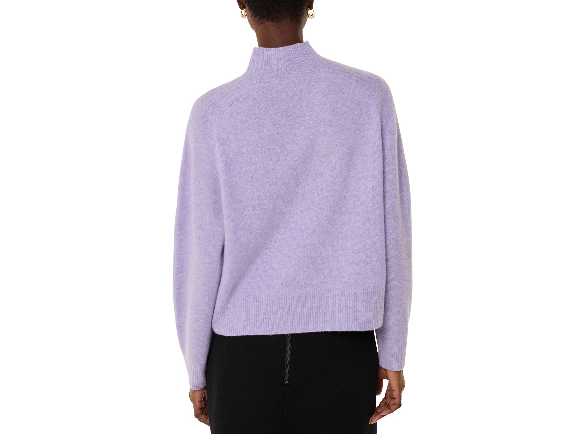 Wool Funnel Neck Knit Sweater — Image 3