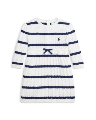 Ralph Lauren - Girls' Striped Cable-Knit Cotton Sweater Dress - Baby