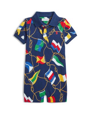 Ralph Lauren - Boys' Nautical-Flag Cotton Mesh Polo Shortall - Baby