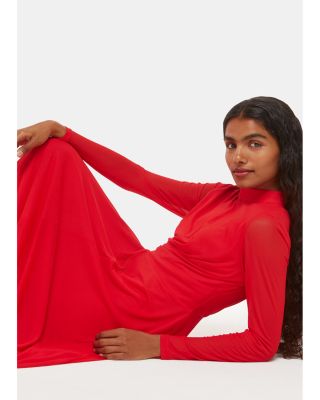 Petite Arabella Ruched Mesh Dress