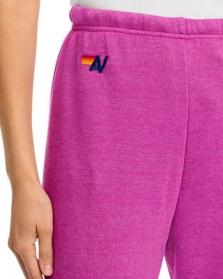 Wave Pullover Hoodie and Rainbow-Stripe Sweatpants