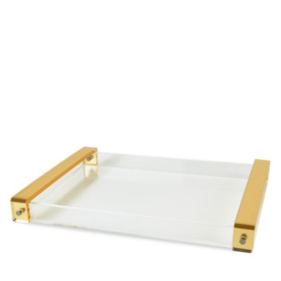 Clear Lucite Tray in Gold