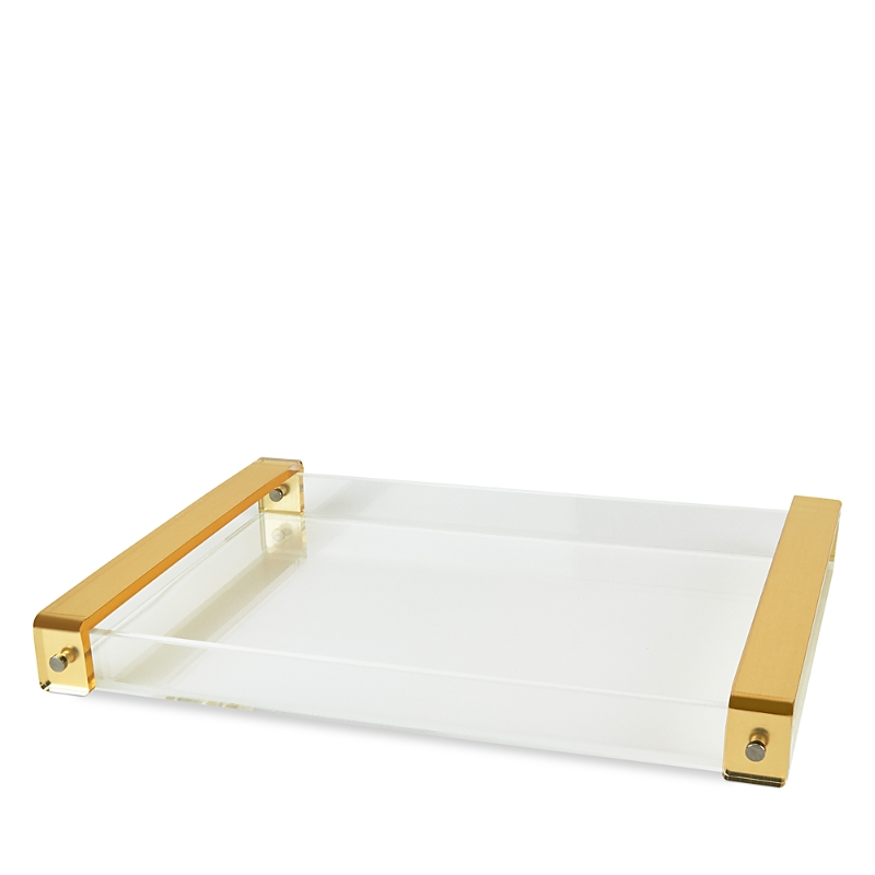 Tizo Lucite Tray With Handle In Gold