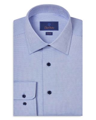 David Donahue - Slim Fit Printed Dobby Dress Shirt