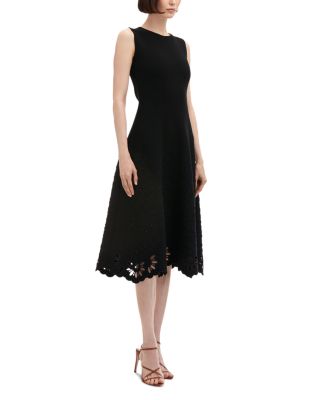 Sleeveless Eyelet Jacquard Midi Dress