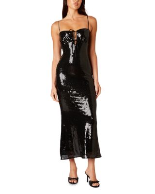 Hawk Sequin Lace Up Dress