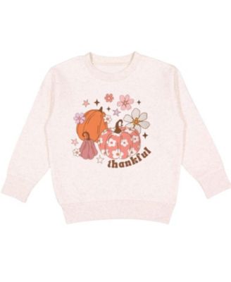 Sweet Wink Girls' Thankful Pumpkin Daisy Thanksgiving Sweatshirt - Little Kid, Big Kid